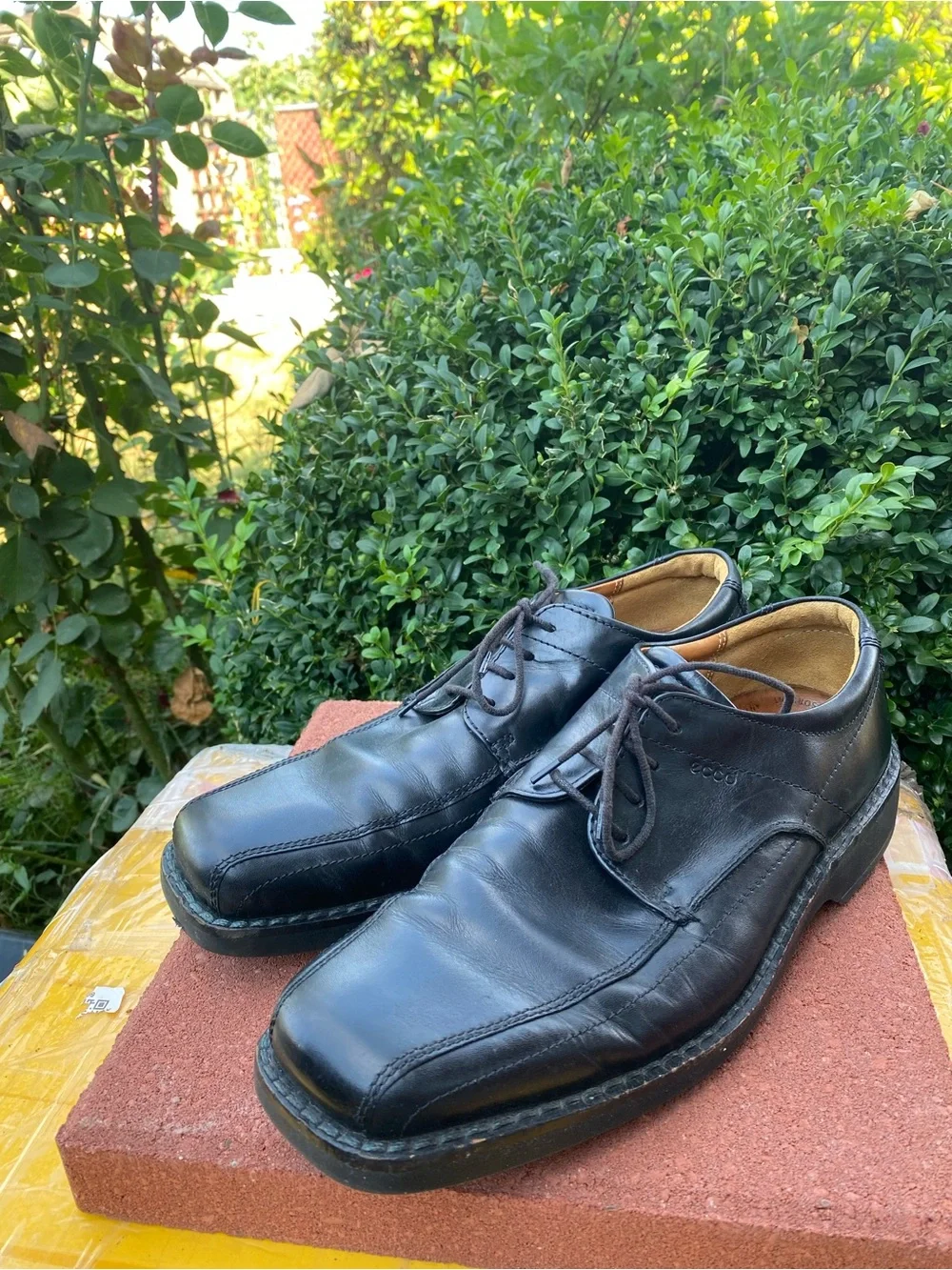 Ecco Men's Black Leather Lace-Up Dress Shoes Size 45/12US